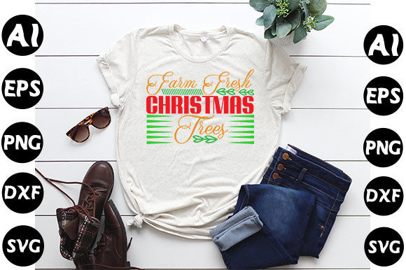Christmas Quote Design: Farm Fresh Graphics for T-Shirt Designs