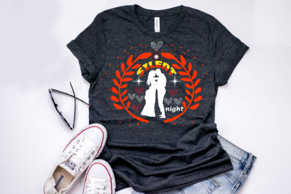 Christmas Quote Design, Silent Night Graphics & T-Shirt Designs