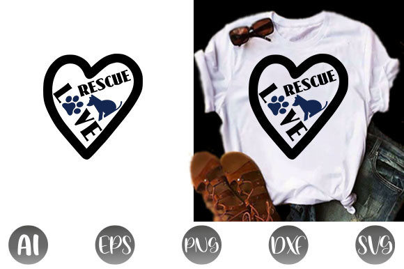 Dog Quote Design, Rescue Love: Graphics for Heartfelt T-Shirt Designs