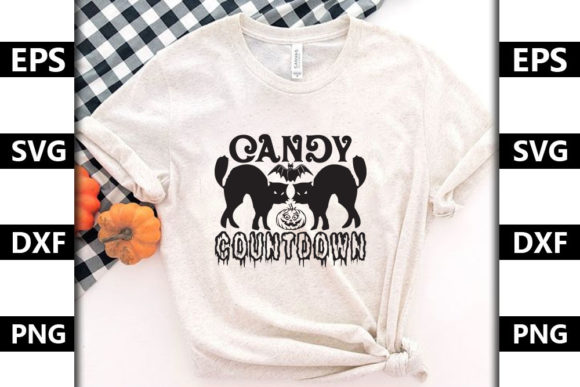 Halloween Quote Design: Candy Countdown Graphics for T-Shirt Designs