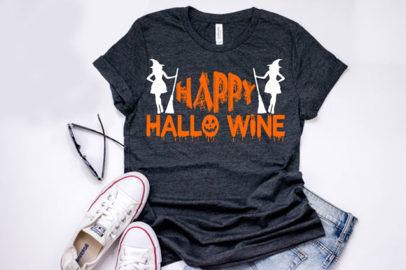 Halloween Quote Design: Happy Hallo Win Graphics & T-Shirt Designs