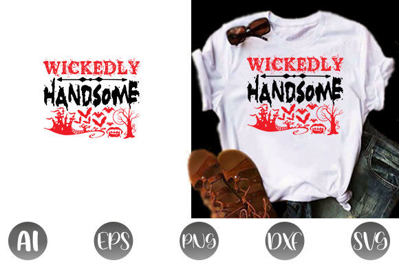 Halloween Quote Design: Wickedly Hand Graphics & T-Shirt Designs
